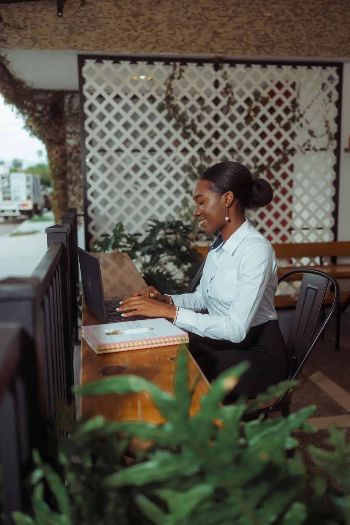 Recruitment professional reviewing candidate profiles at a desk